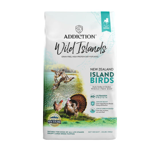 Addiction Wild Islands NZ Island Birds, Duck, Turkey & Chicken Dry Dog Food