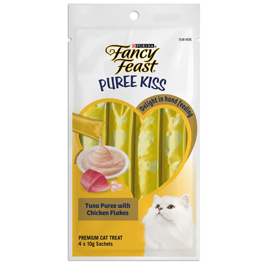 Fancy Feast Puree Kiss Tuna Puree with Chicken Flakes Cat Treats
