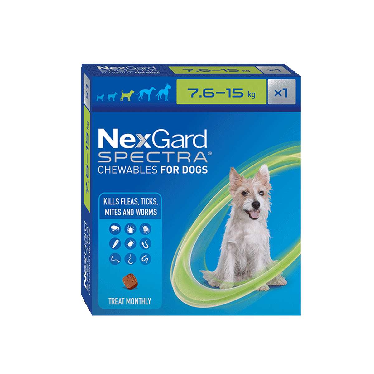 NexGard Spectra Chewables for Medium Dogs 7.6-15kg