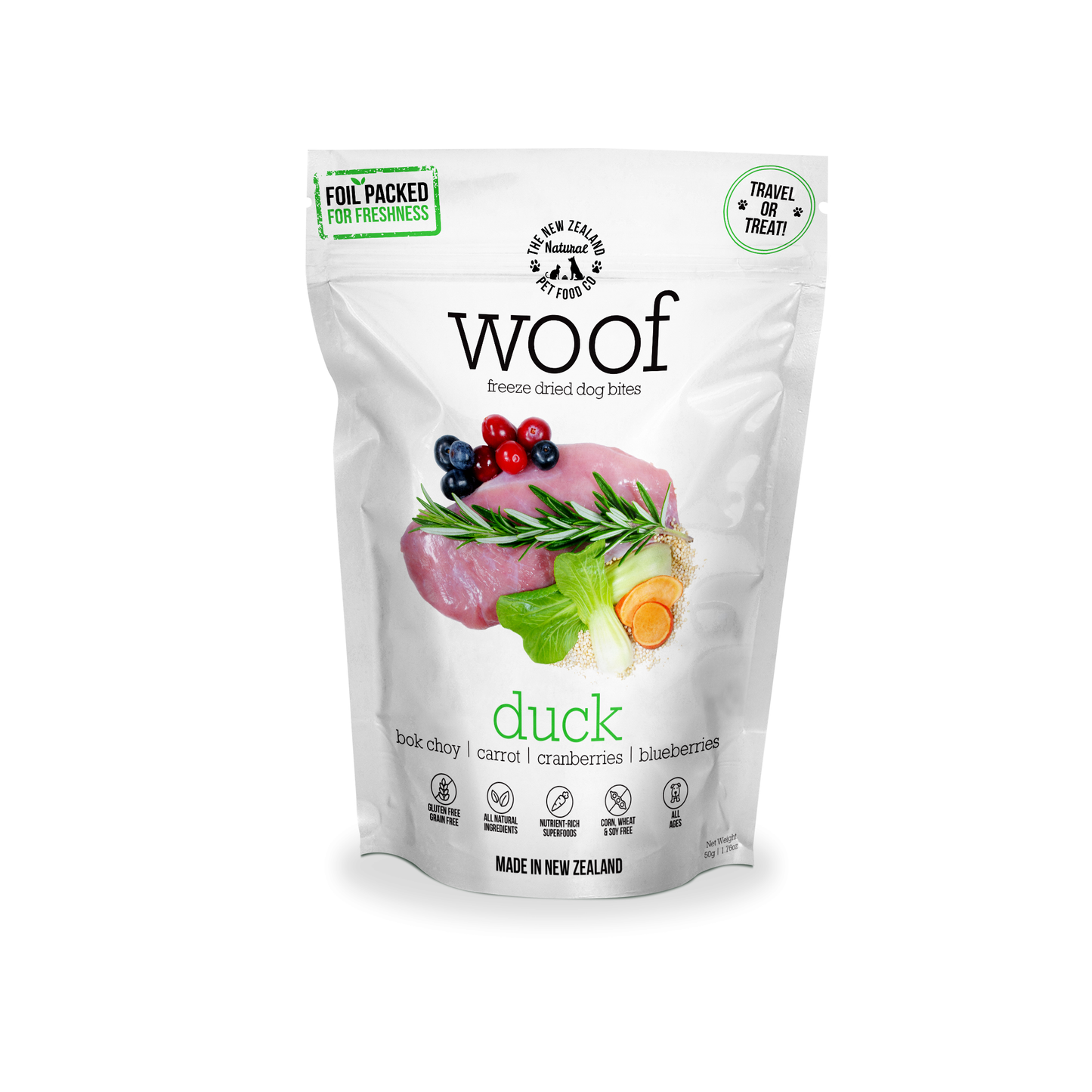 NZ Natural Pet Food Co Woof Duck Freeze Dried Dog Bites