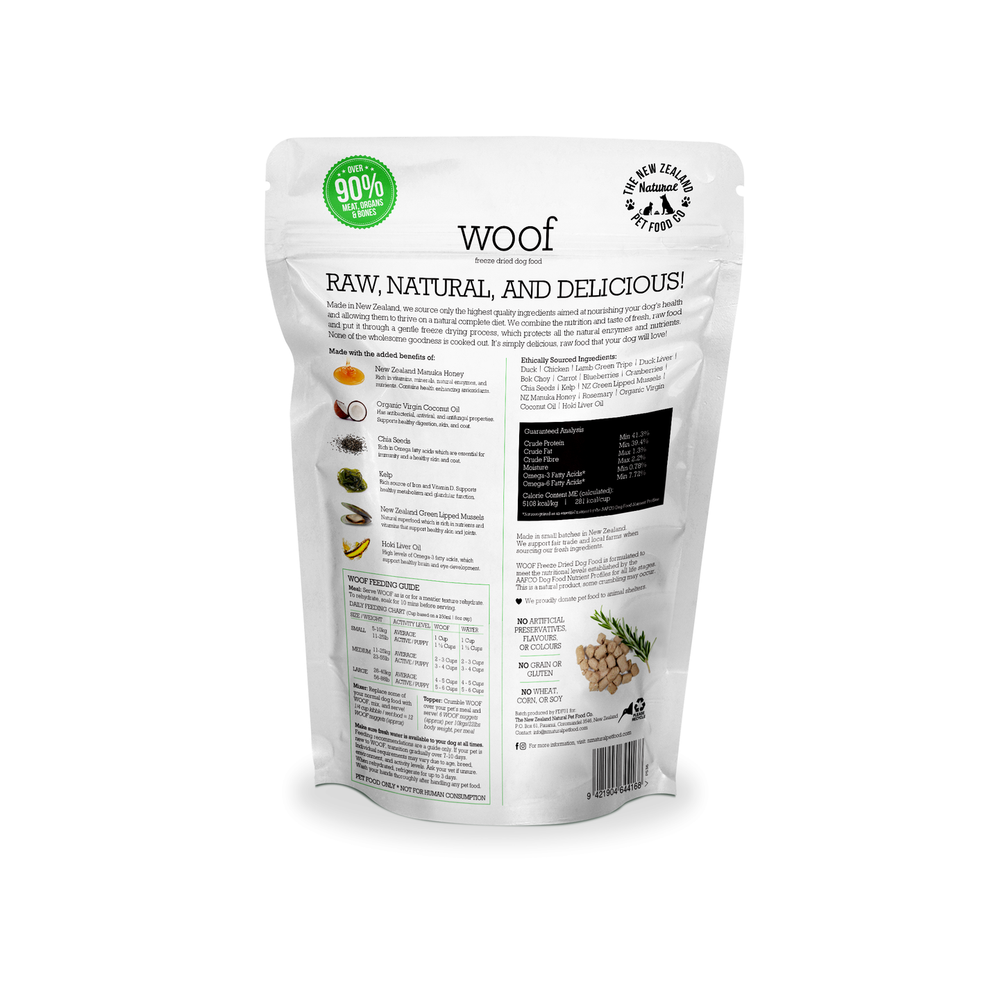 NZ Natural Pet Food Co Woof Duck Freeze Dried Dog Food