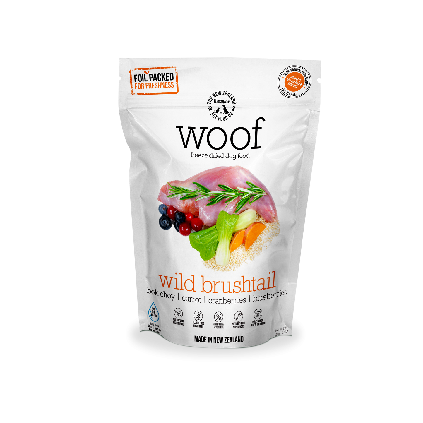 NZ Natural Pet Food Co Woof Wild Brushtail Freeze Dried Dog Food