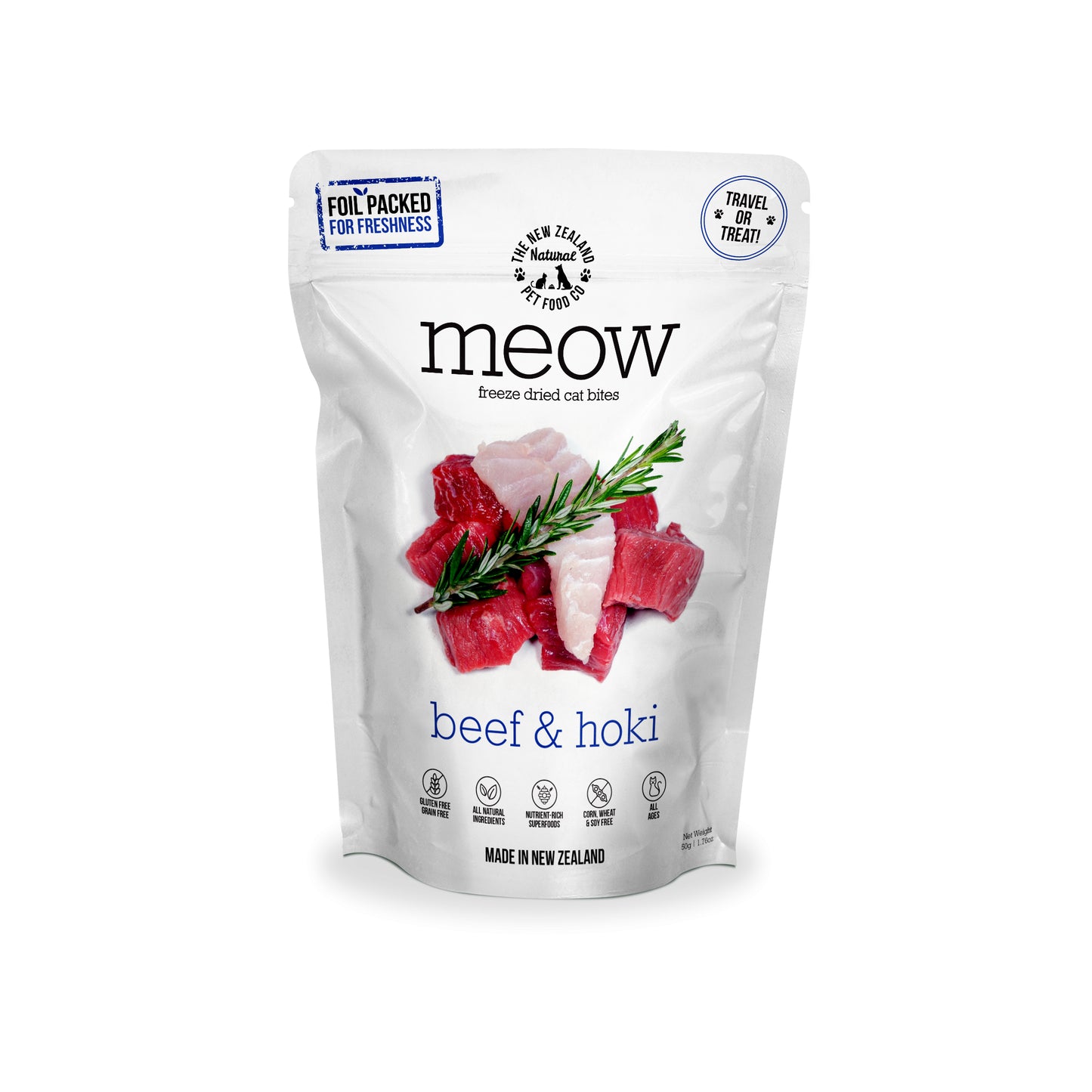 NZ Natural Pet Food Co Meow Beef and Hoki Freeze Dried Cat Bites