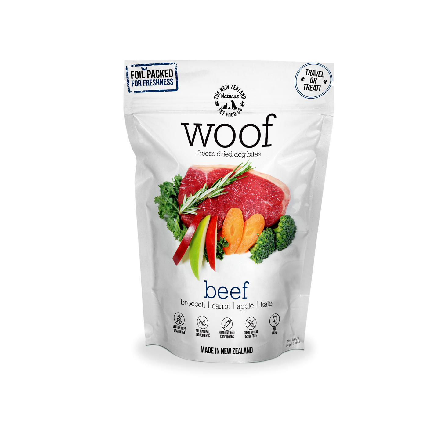 NZ Natural Pet Food Co Woof Beef Freeze Dried Dog Bites