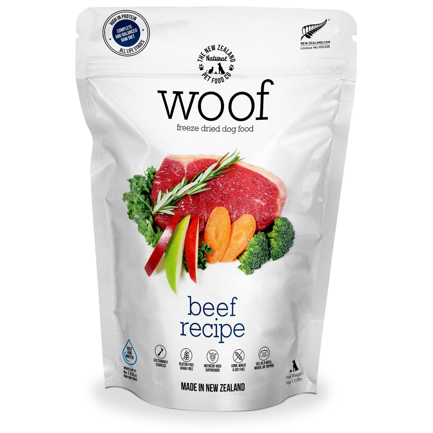 NZ Natural Pet Food Co Woof Beef Freeze Dried Dog Food