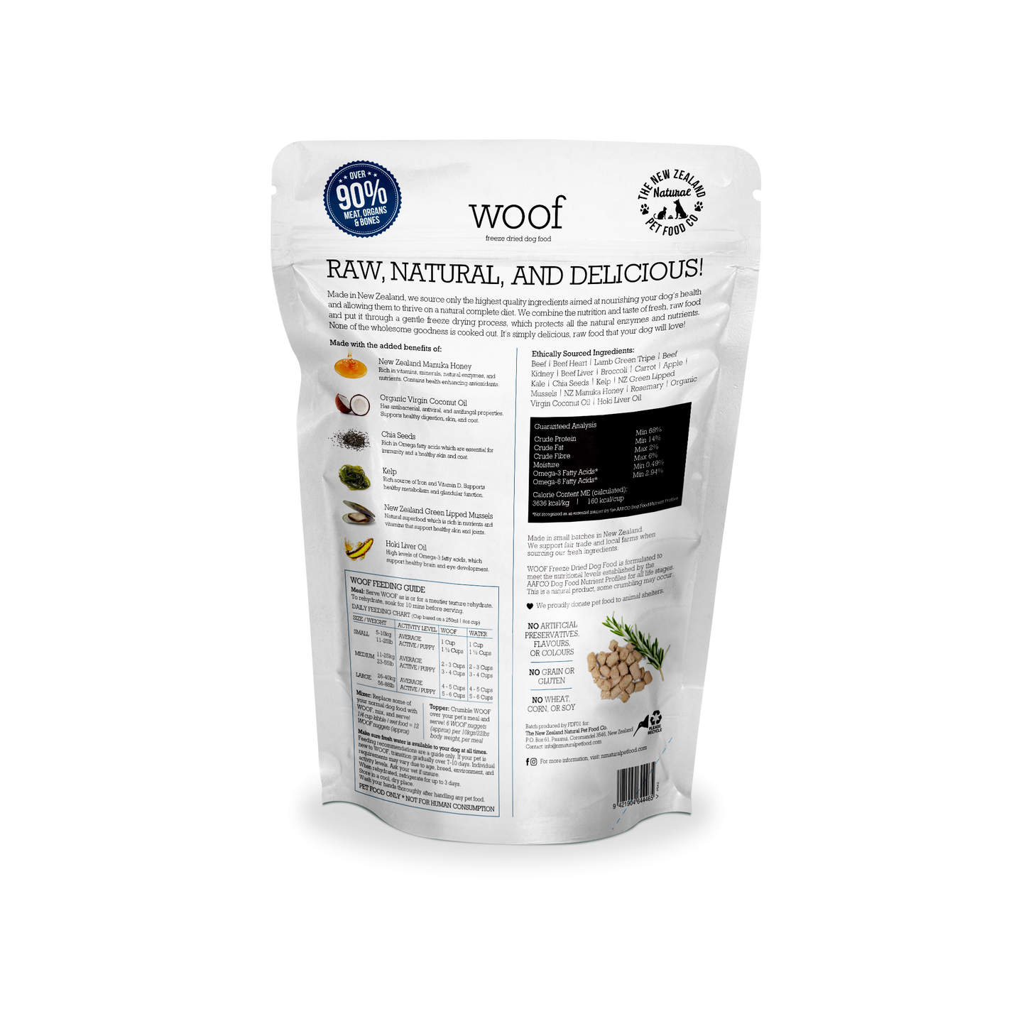 NZ Natural Pet Food Co Woof Beef Freeze Dried Dog Food