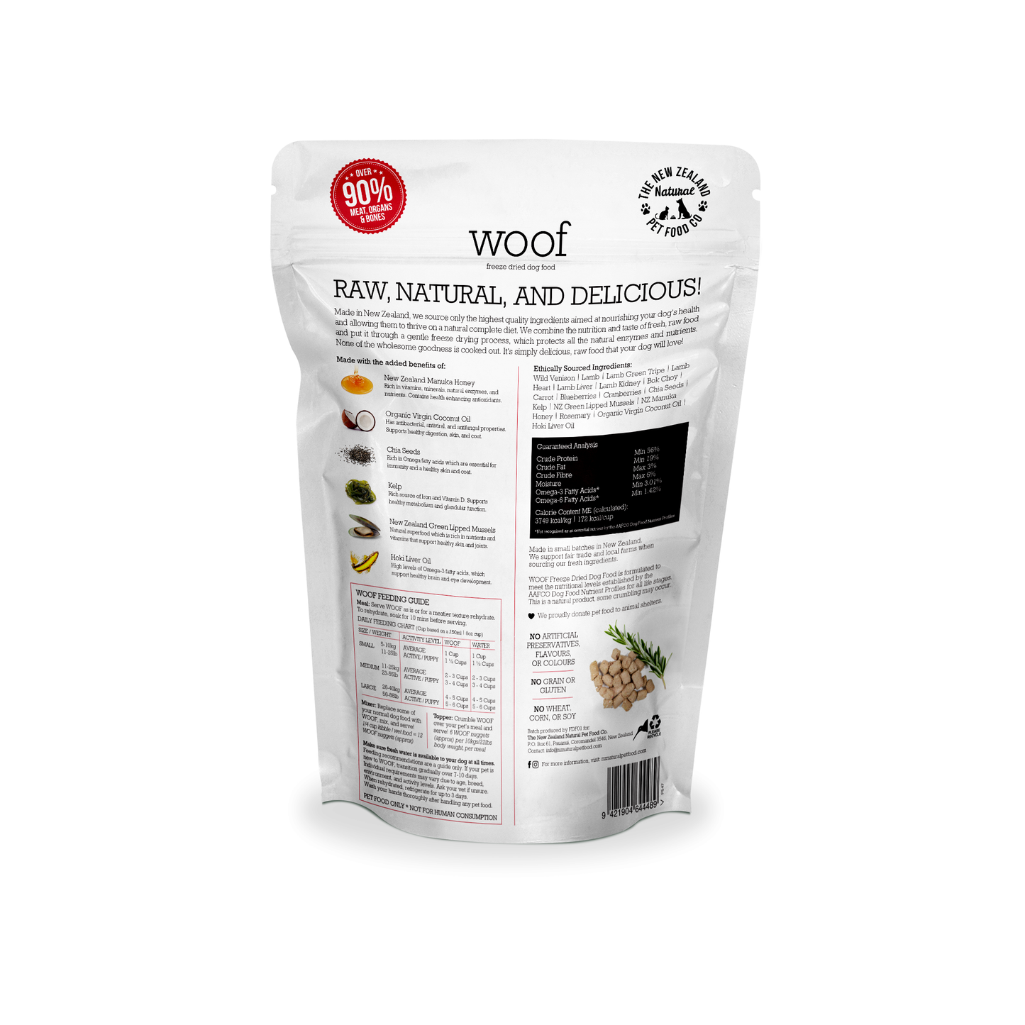 NZ Natural Pet Food Co Woof Wild Venison Freeze Dried Dog Bites