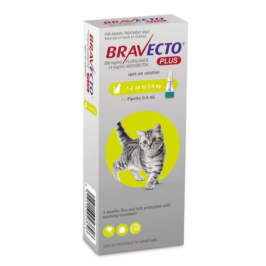 Bravecto Plus Cat spot-on 1.2-2.8kg