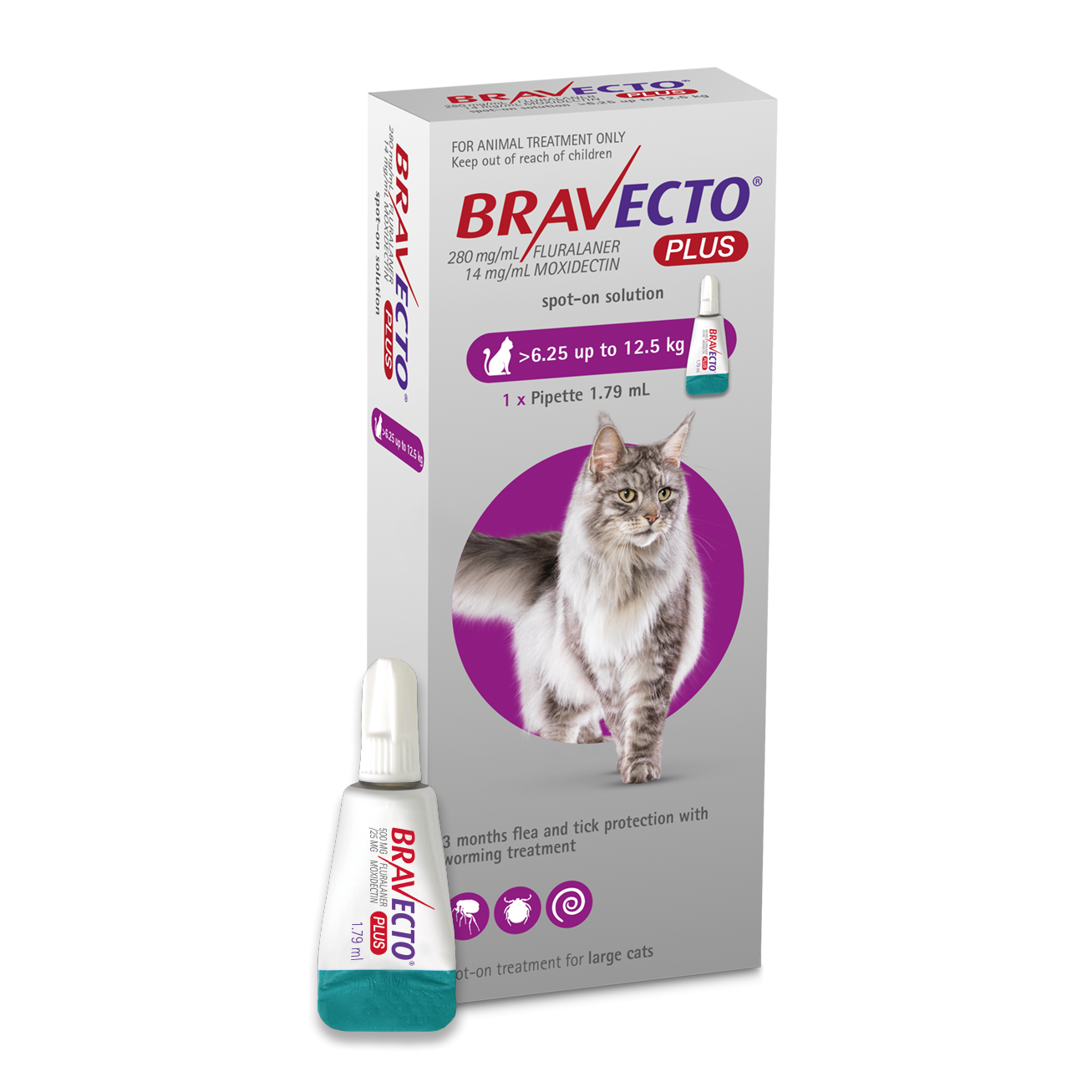 Bravecto Plus Cat spot-on  6.25-12.5kg