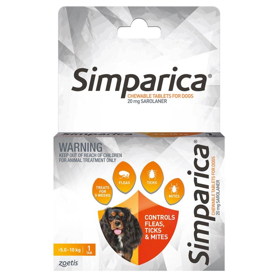 Simparica Chewable Tablets for Dogs 5-10kg