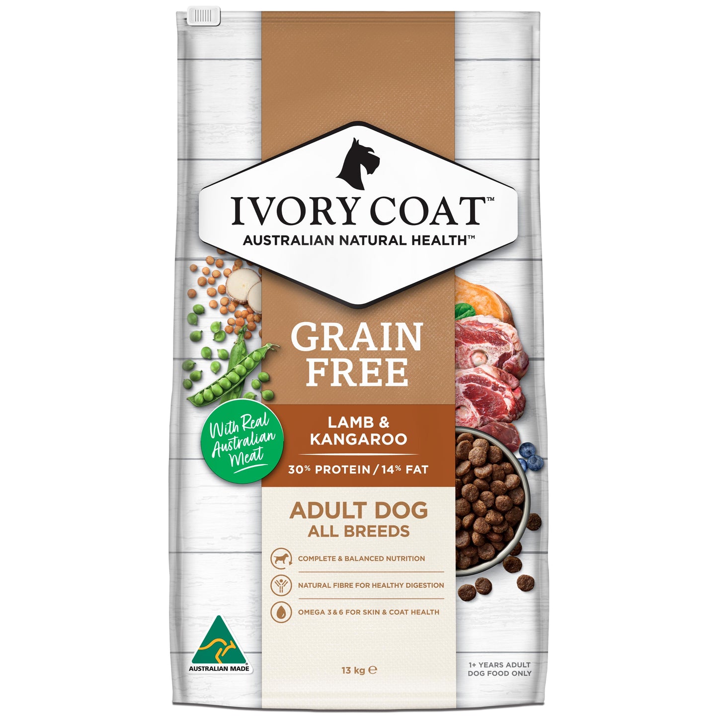 Ivory Coat Grain Free Lamb & Kangaroo Dry Food for Adult Dogs
