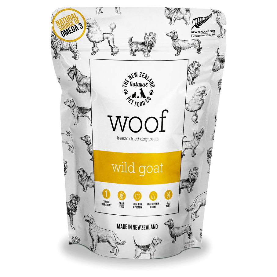 NZ Natural Pet Food Co Woof Wild Goat Freeze Dried Dog Bites