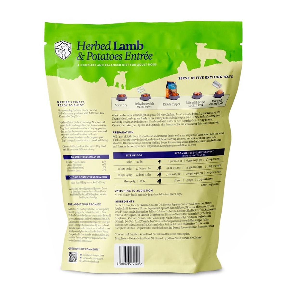 Addiction Grain-Free Herbed Lamb & Potato Air Dried Dog Food