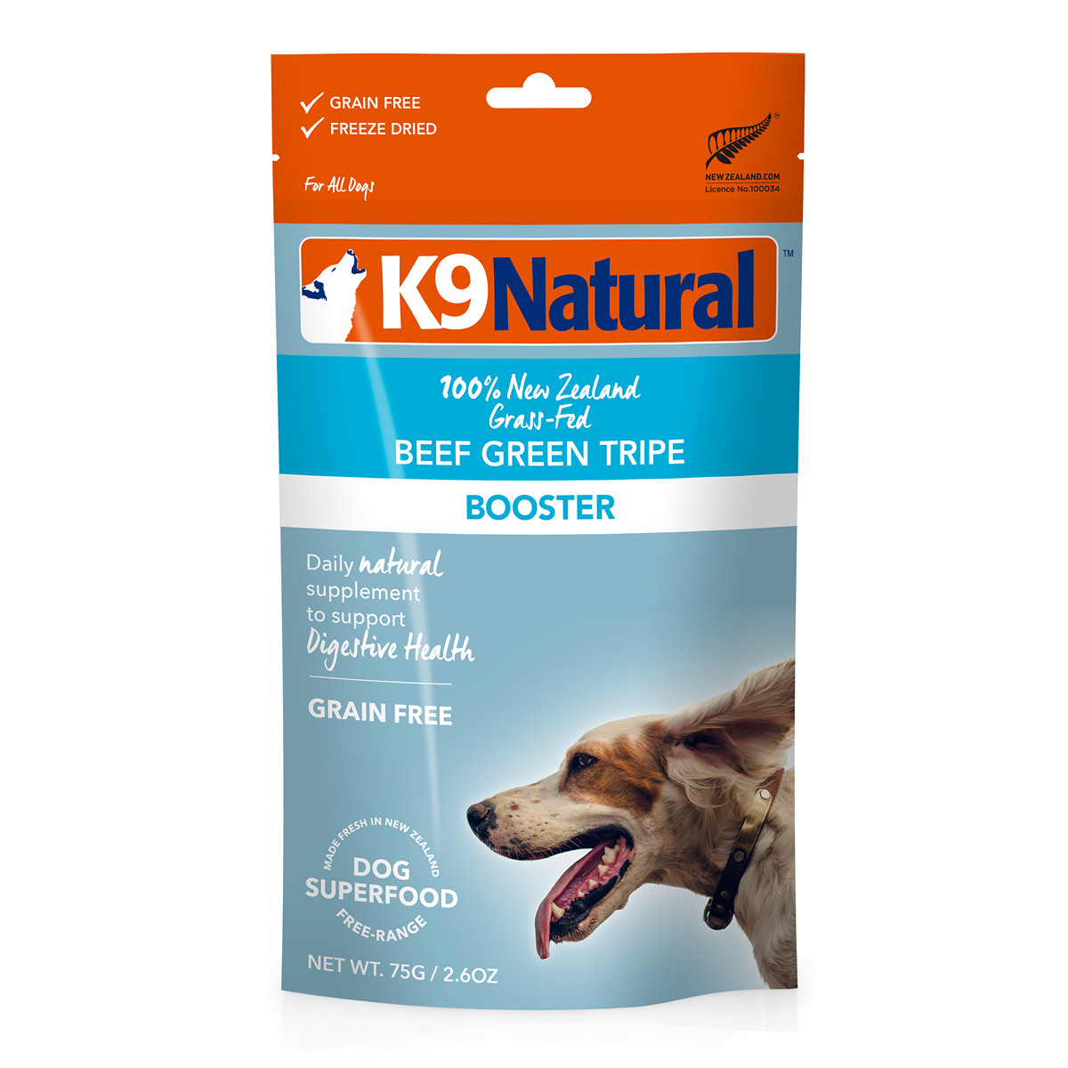 K9 Natural Grain-Free Freeze-Dried Dog Food Supplement Booster Beef Green Tripe