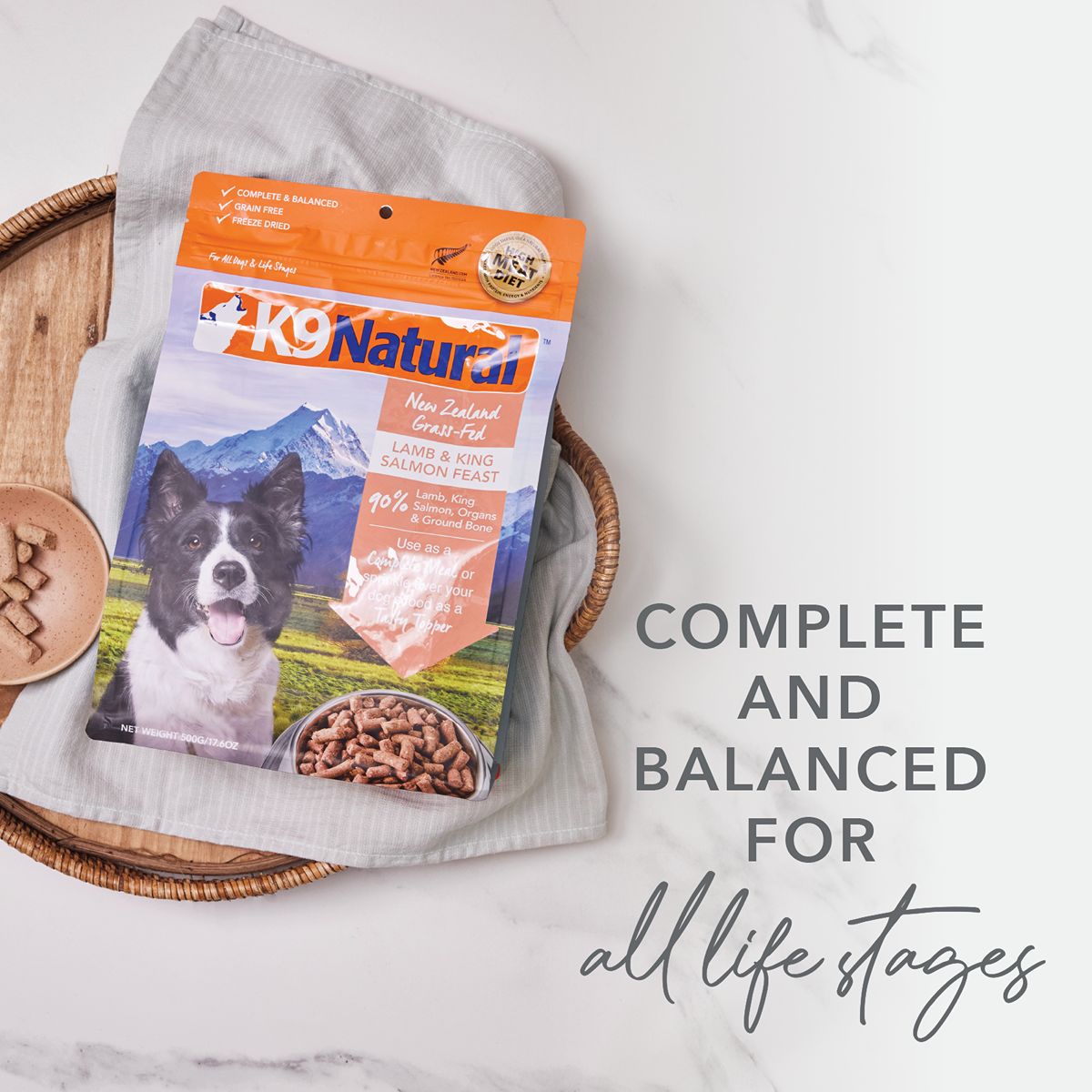 K9 Natural Grain-Free Freeze-Dried Dog Food Topper Hoki & Beef