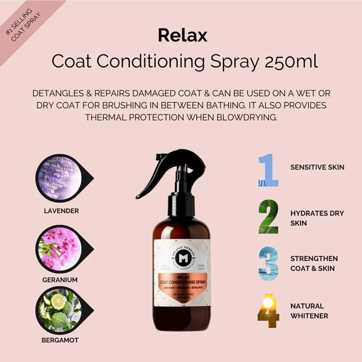 Melanie Newman Salon Essentials Relax Dog Coat Conditioning Spray