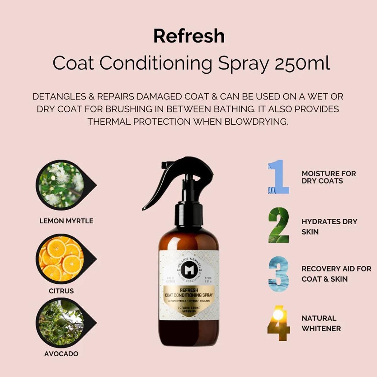 Melanie Newman Salon Essentials Refresh Dog Coat Conditioning Spray