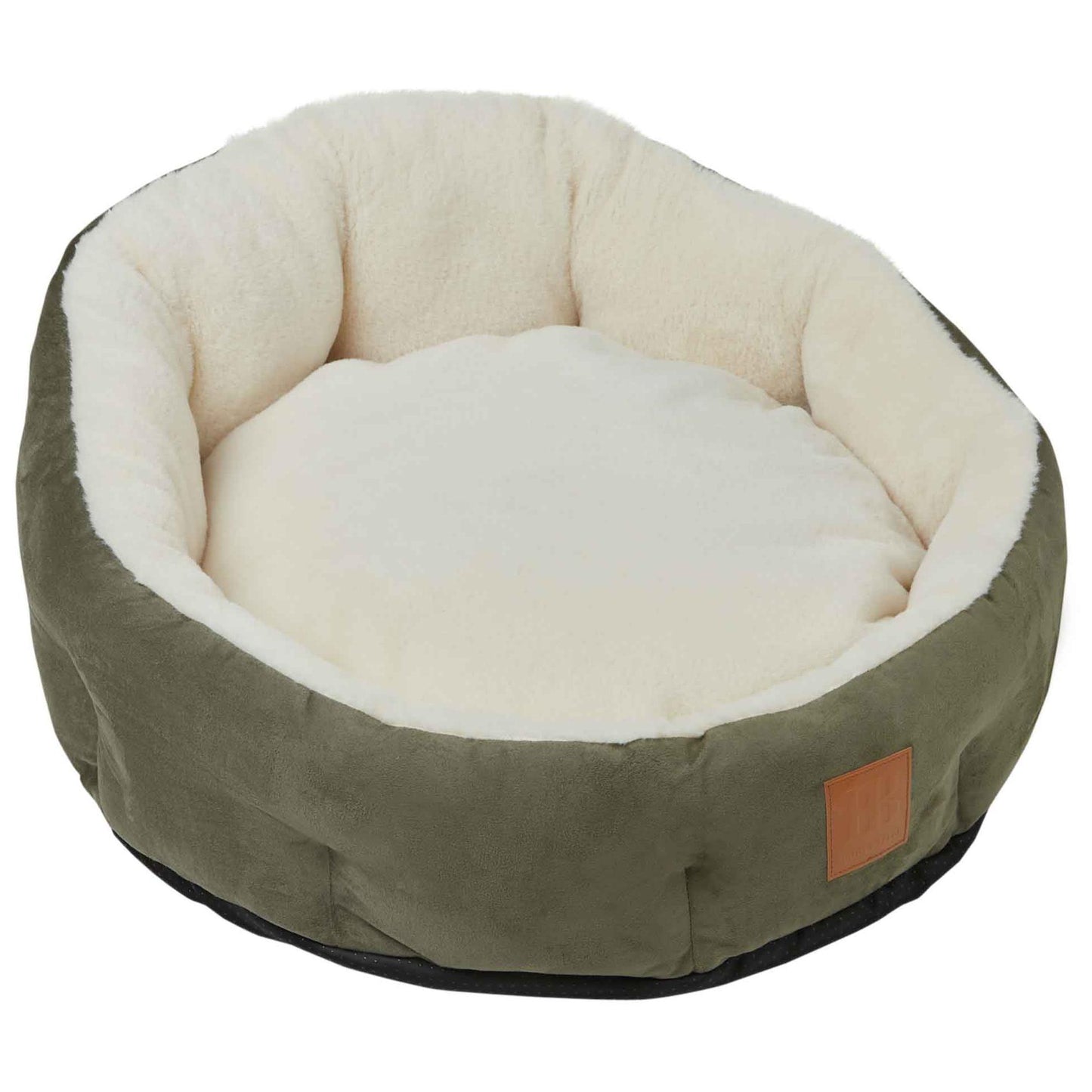 Buddy & Belle Self Warm Round Bolster Bed Grey M