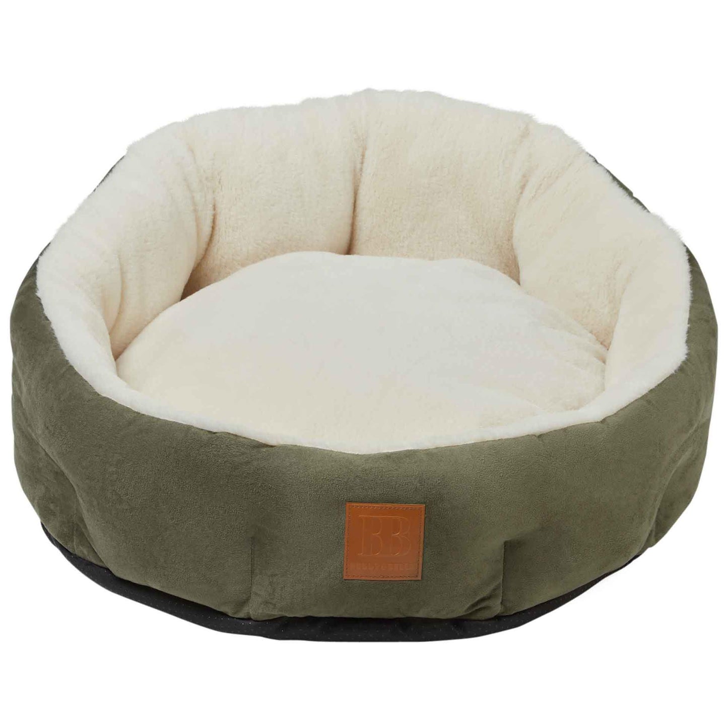 Buddy & Belle Self Warm Round Bolster Bed Grey M