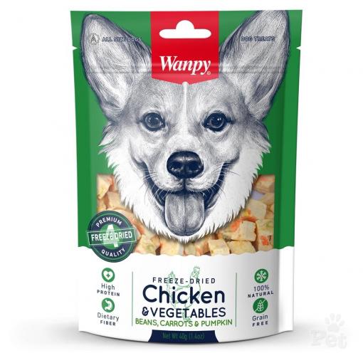 Wanpy Freeze Dried Chicken & Vegetables Dog Treats 40g