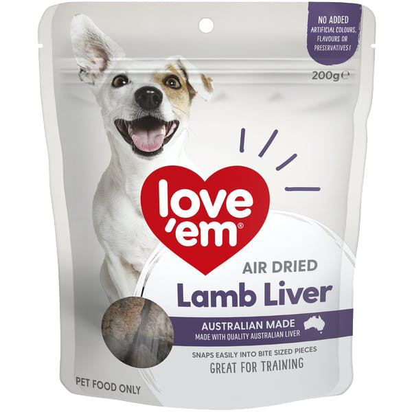 Love 'Em Air Dried Lamb Liver Dog Treats