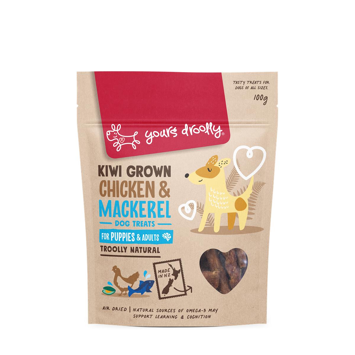 Yours Droolly Kiwi Grown Puppy Chicken Mackerel Dog Treats