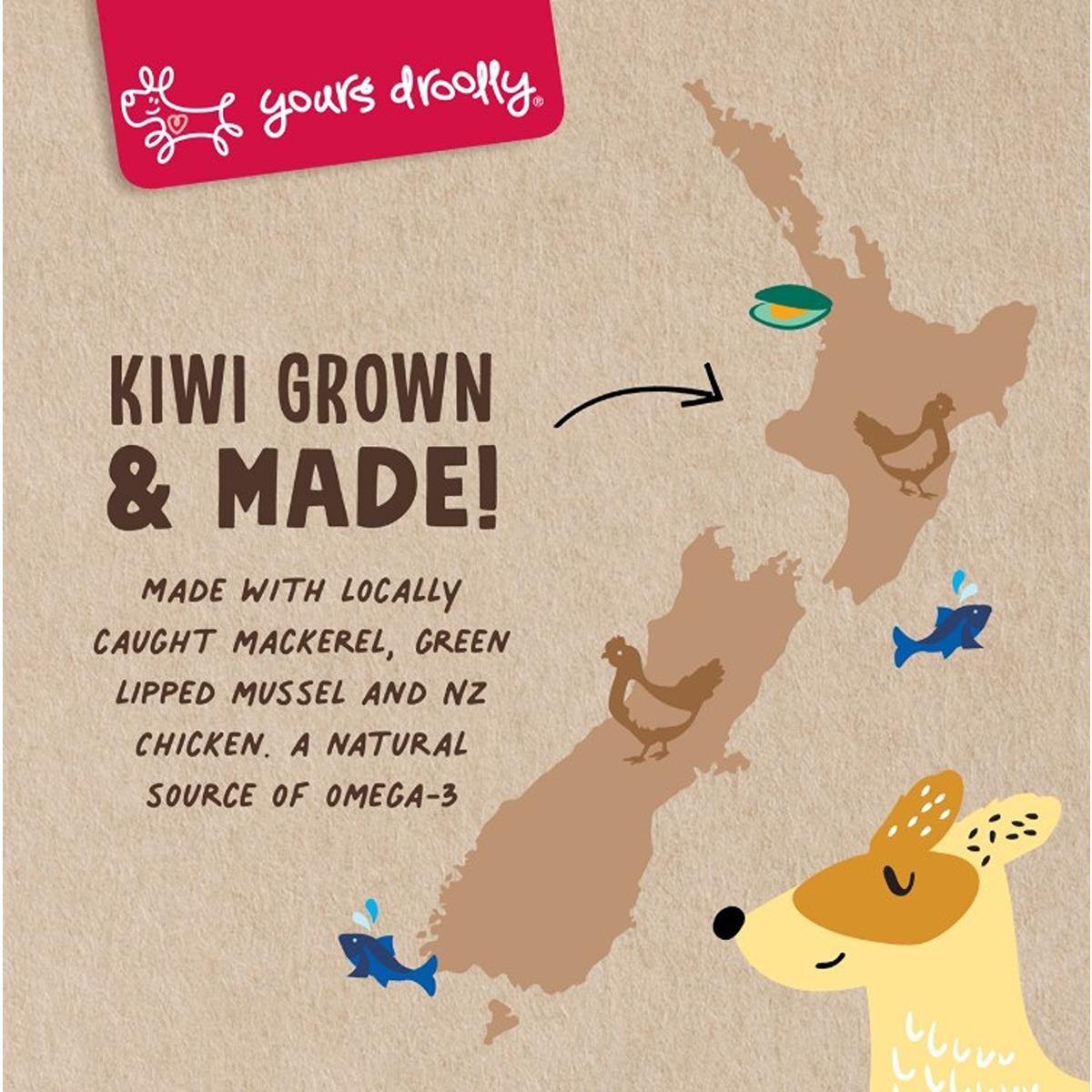 Yours Droolly Kiwi Grown Puppy Chicken Mackerel Dog Treats