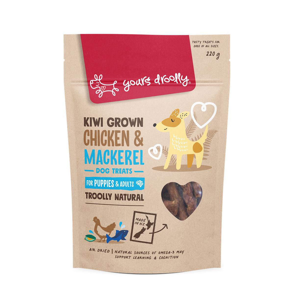 Yours Droolly Kiwi Grown Puppy Chicken Mackerel Dog Treats