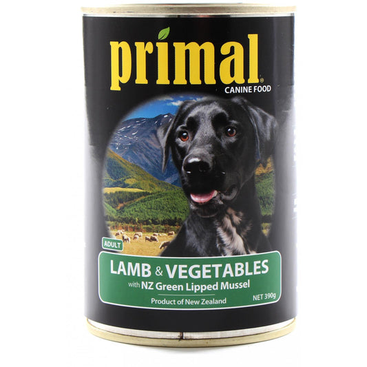 Primal Adult Lamb & Vegetable Wet Dog Food 380g