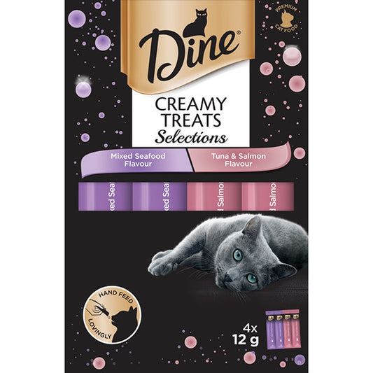 Dine Creamy Cat Treats Seafood Selection 4 x 12g