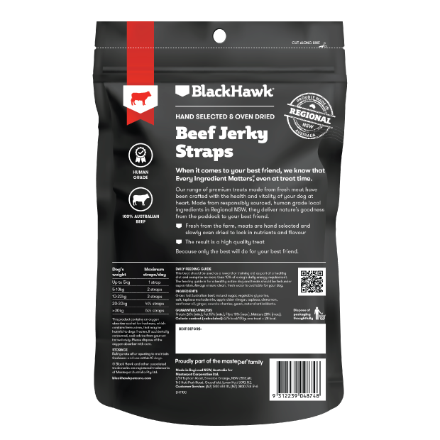 Black Hawk Dog Treat Beef Straps