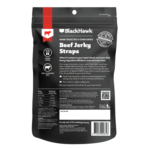 Black Hawk Dog Treat Beef Straps