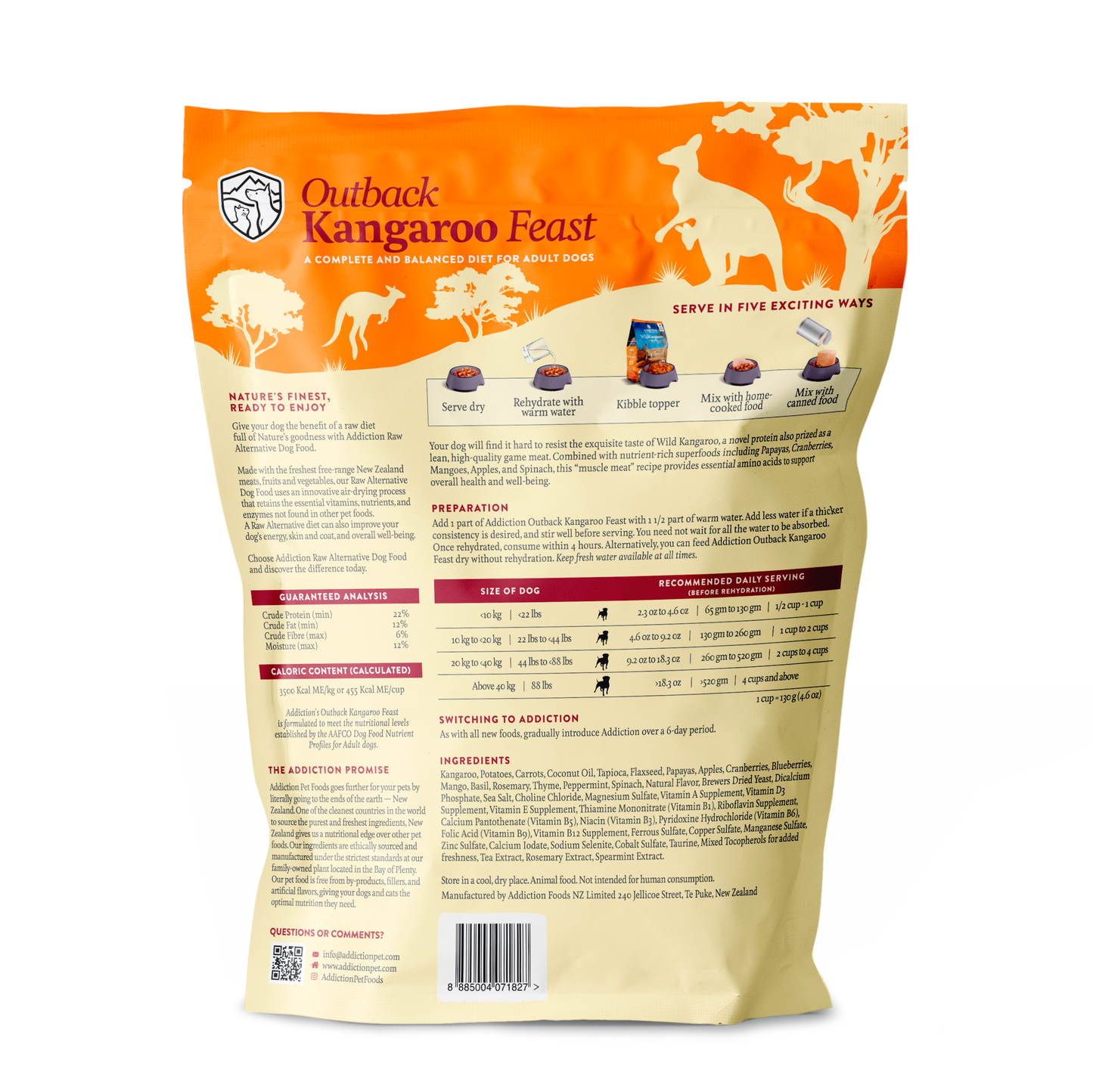 Addiction Grain-Free Outback Kangaroo Feast Air Dried Dog Food