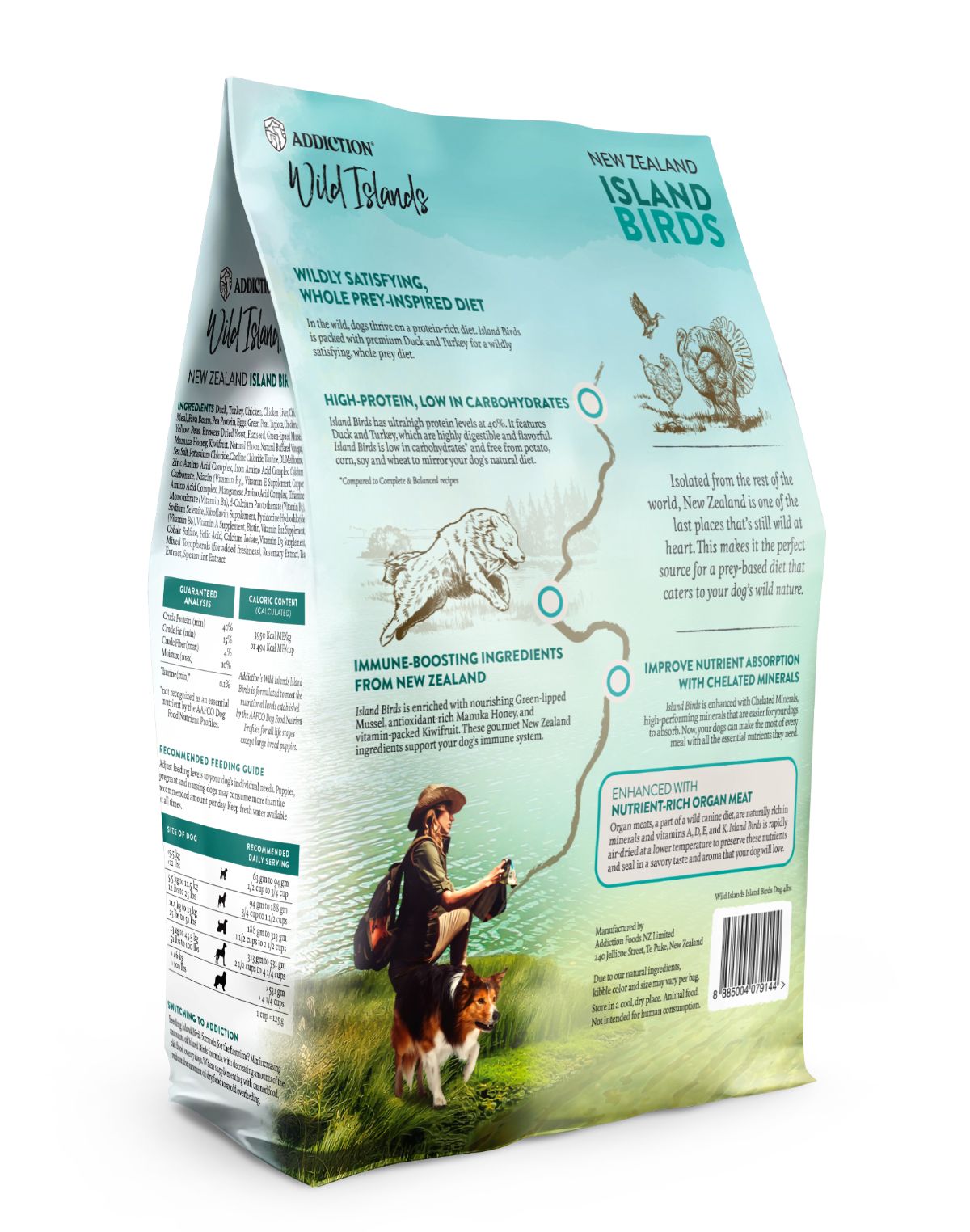 Addiction Wild Islands NZ Island Birds, Duck, Turkey & Chicken Dry Dog Food