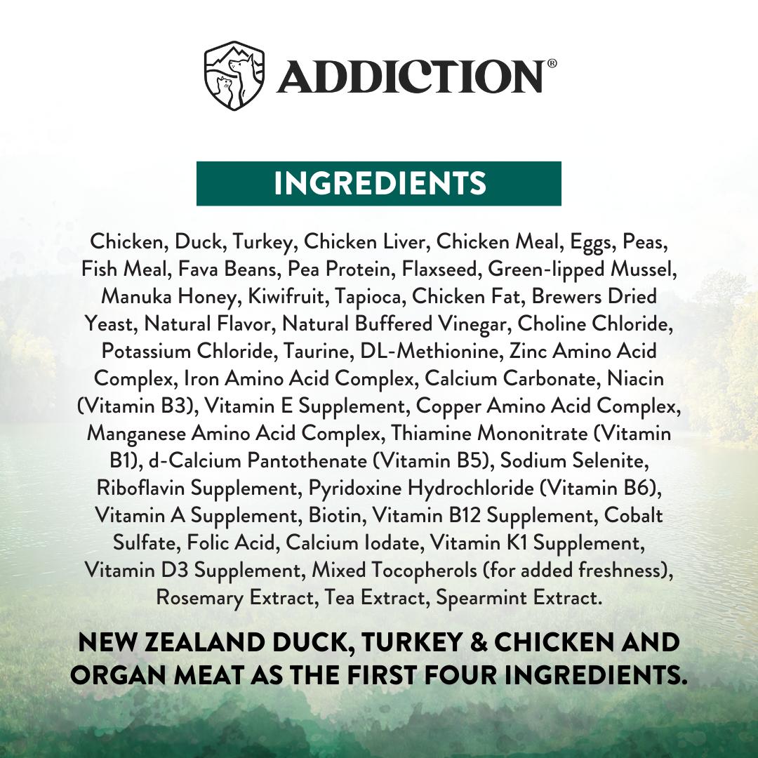 Addiction Wild Islands NZ Island Birds, Duck, Turkey & Chicken Dry Cat Food