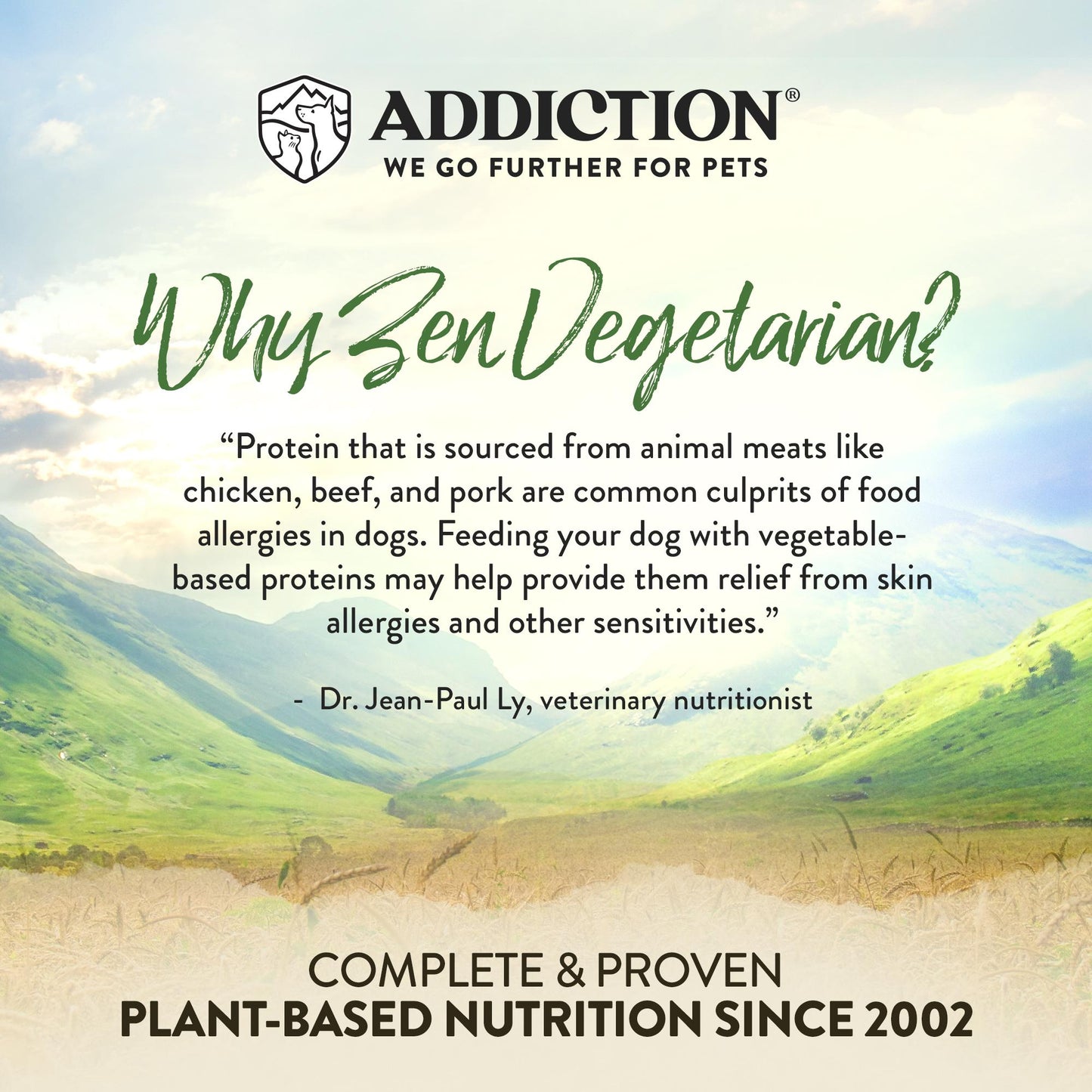Addiction Zen Vegetarian, Sensitive Care, Vegan Dry Dog Food