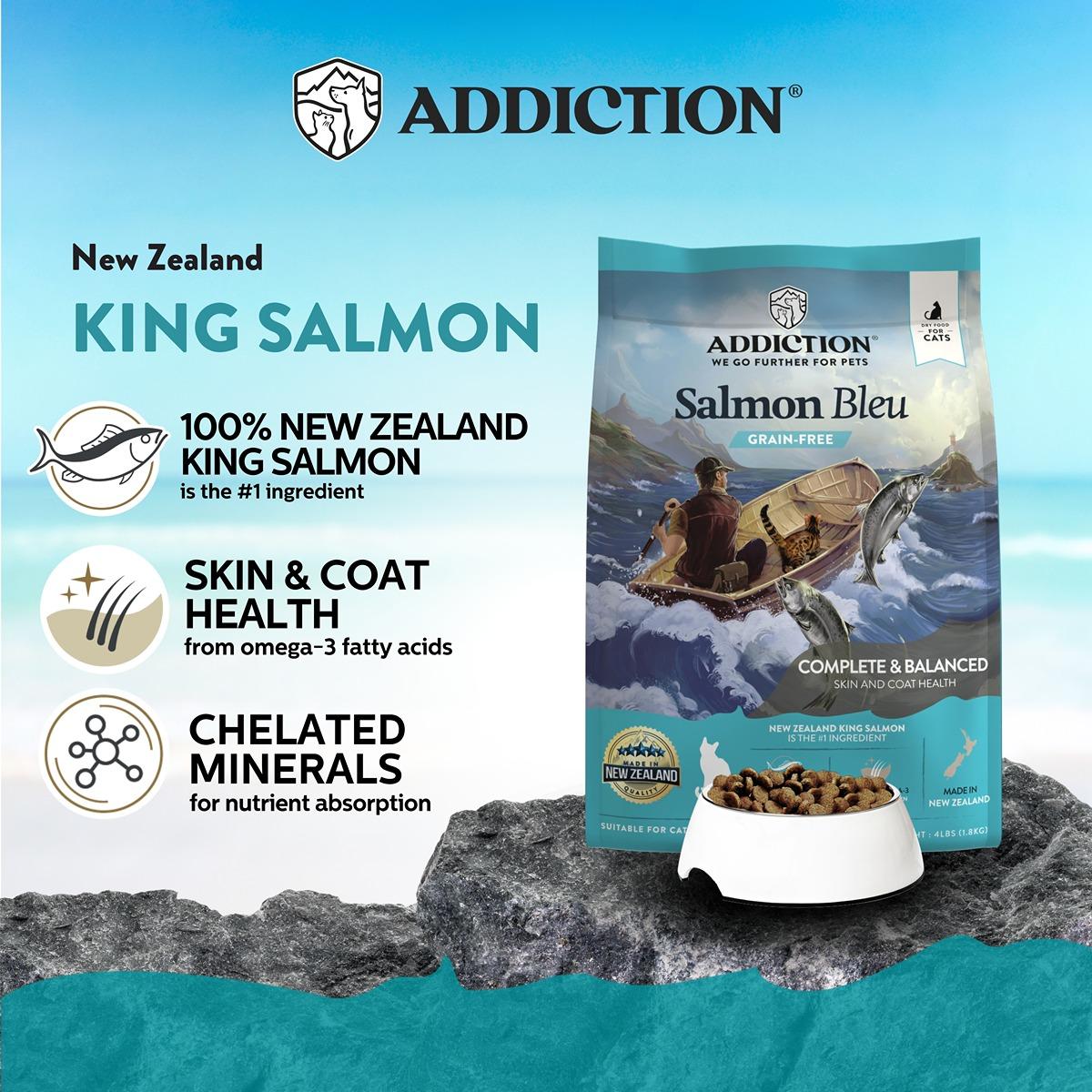 Addiction Salmon Bleu, Complete & Balanced, Skin & Coat Dry Cat Food