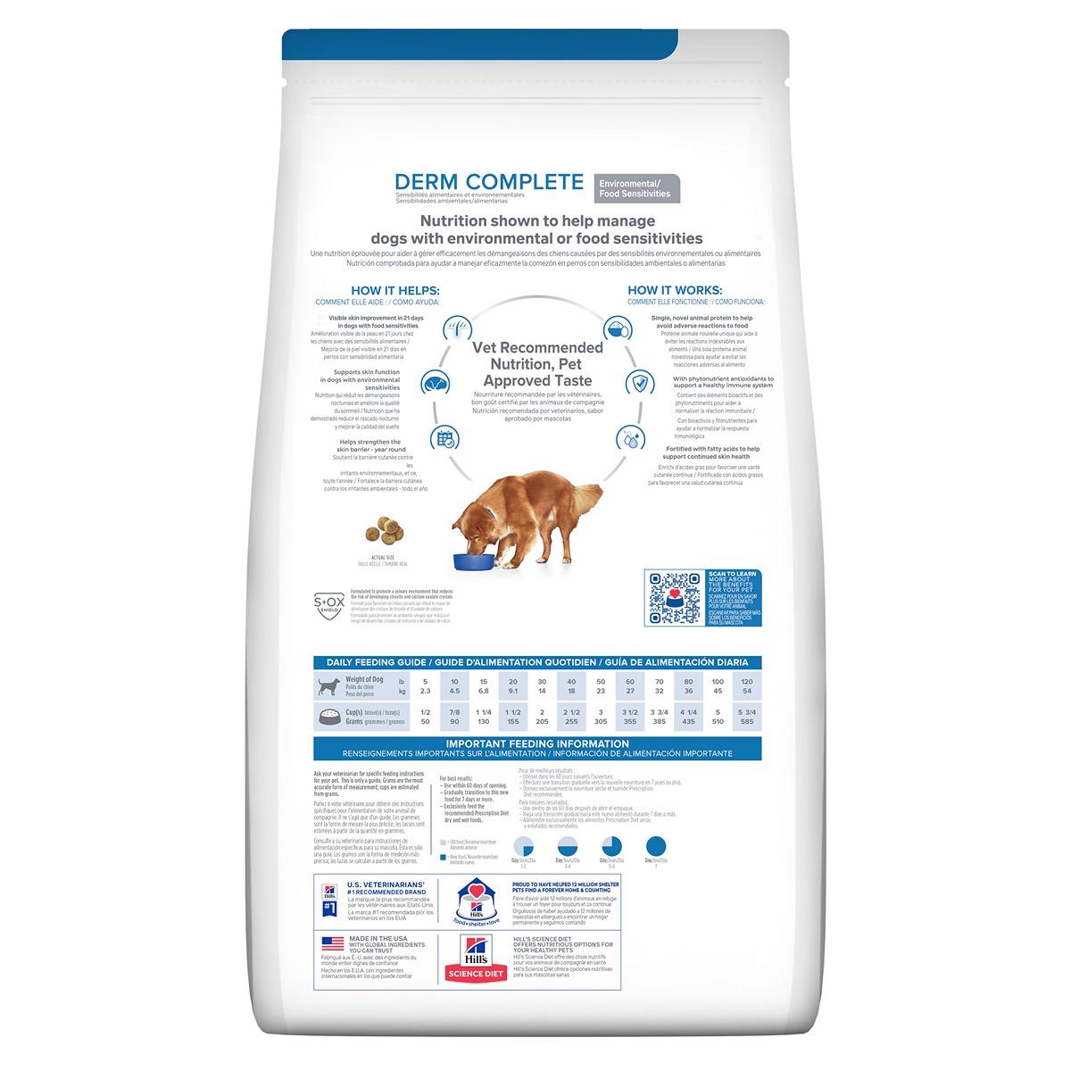 Hill's Prescription Diet Derm Complete Dry Dog Food