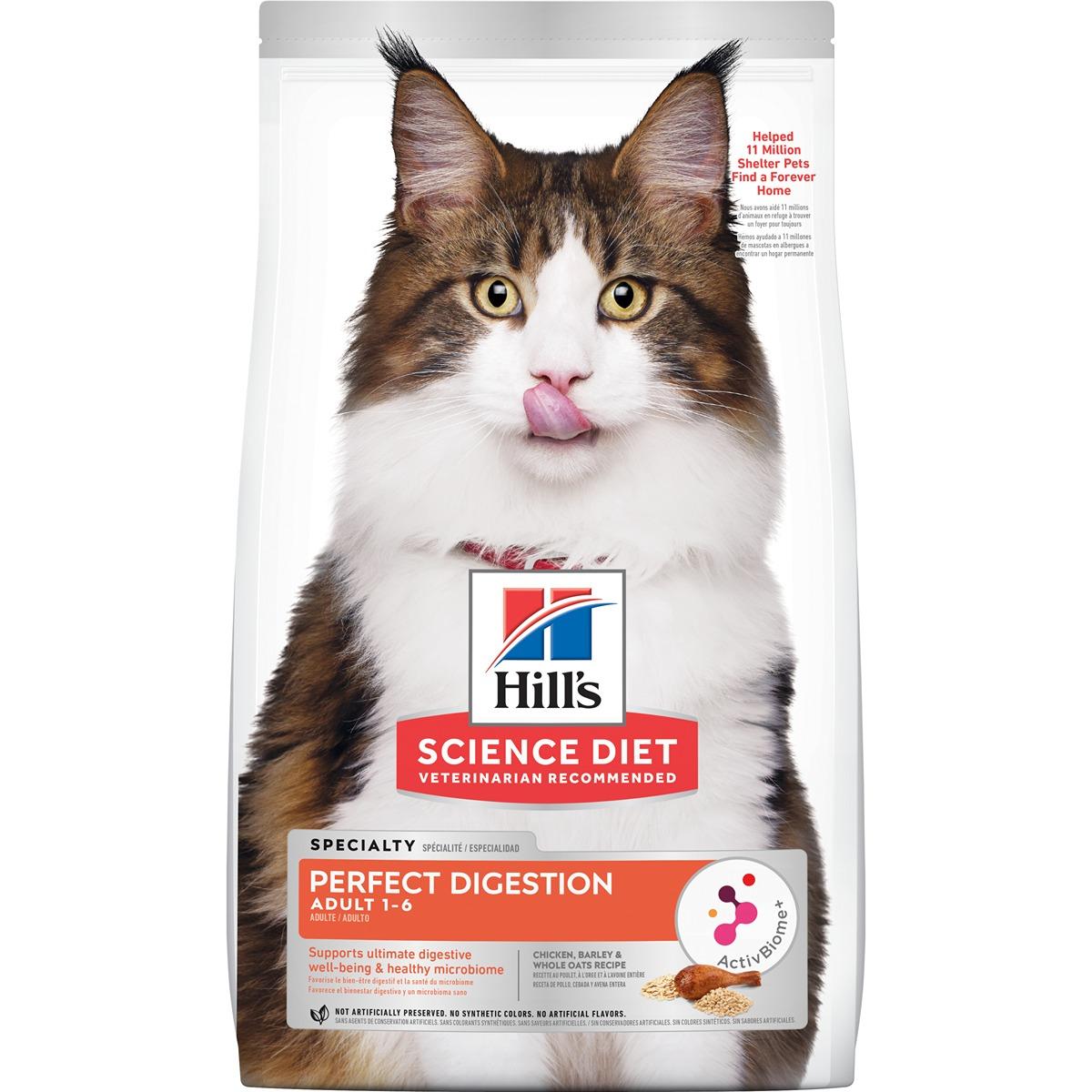 Hill's Science Diet Perfect Digestion Chicken, Barley & Whole Oats Recipe Dry Adult Cat Food