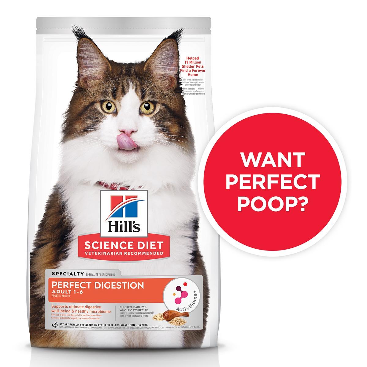 Hill's Science Diet Perfect Digestion Chicken, Barley & Whole Oats Recipe Dry Adult Cat Food