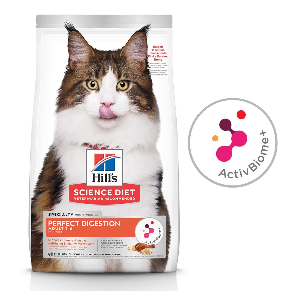 Hill's Science Diet Perfect Digestion Chicken, Barley & Whole Oats Recipe Dry Adult Cat Food