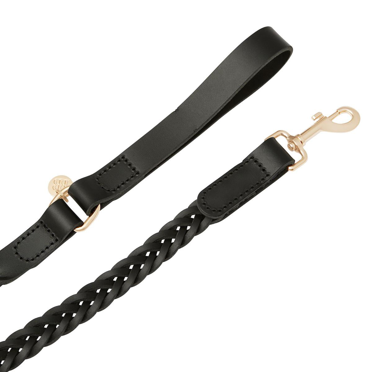 Buddy & Belle Braided Leather Black Dog Lead