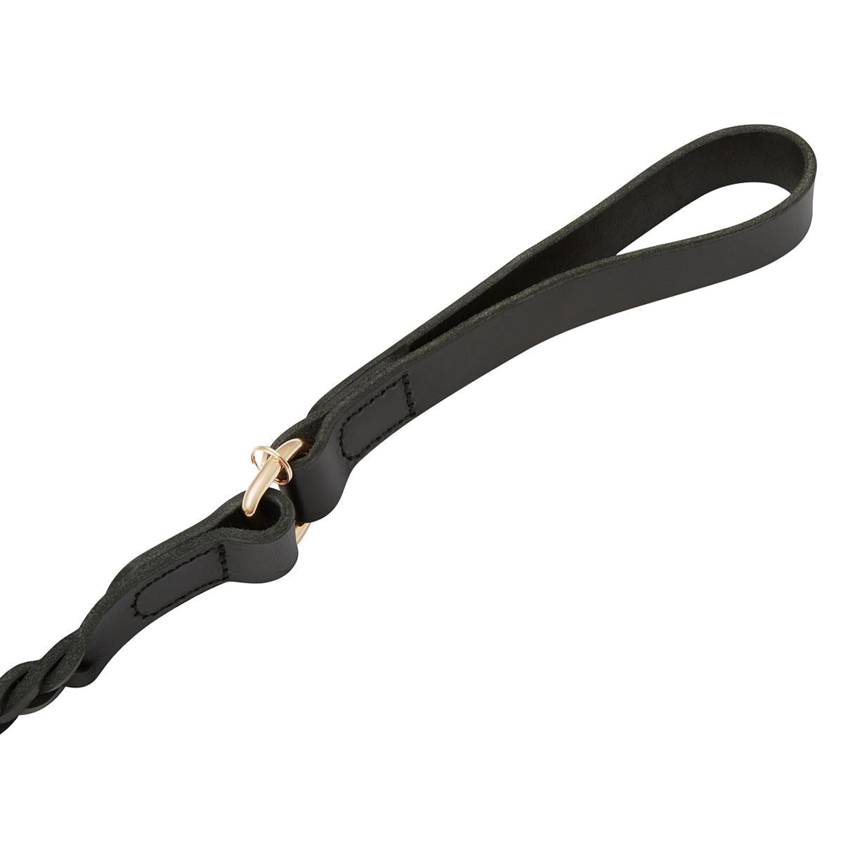 Buddy & Belle Braided Leather Black Dog Lead