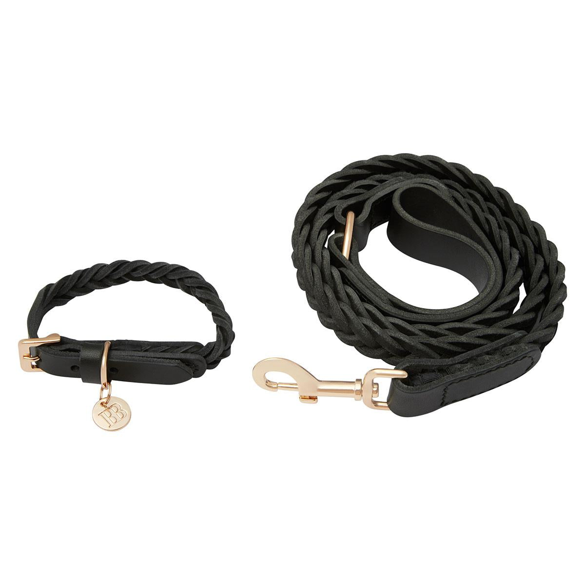 Buddy & Belle Braided Leather Black Dog Lead