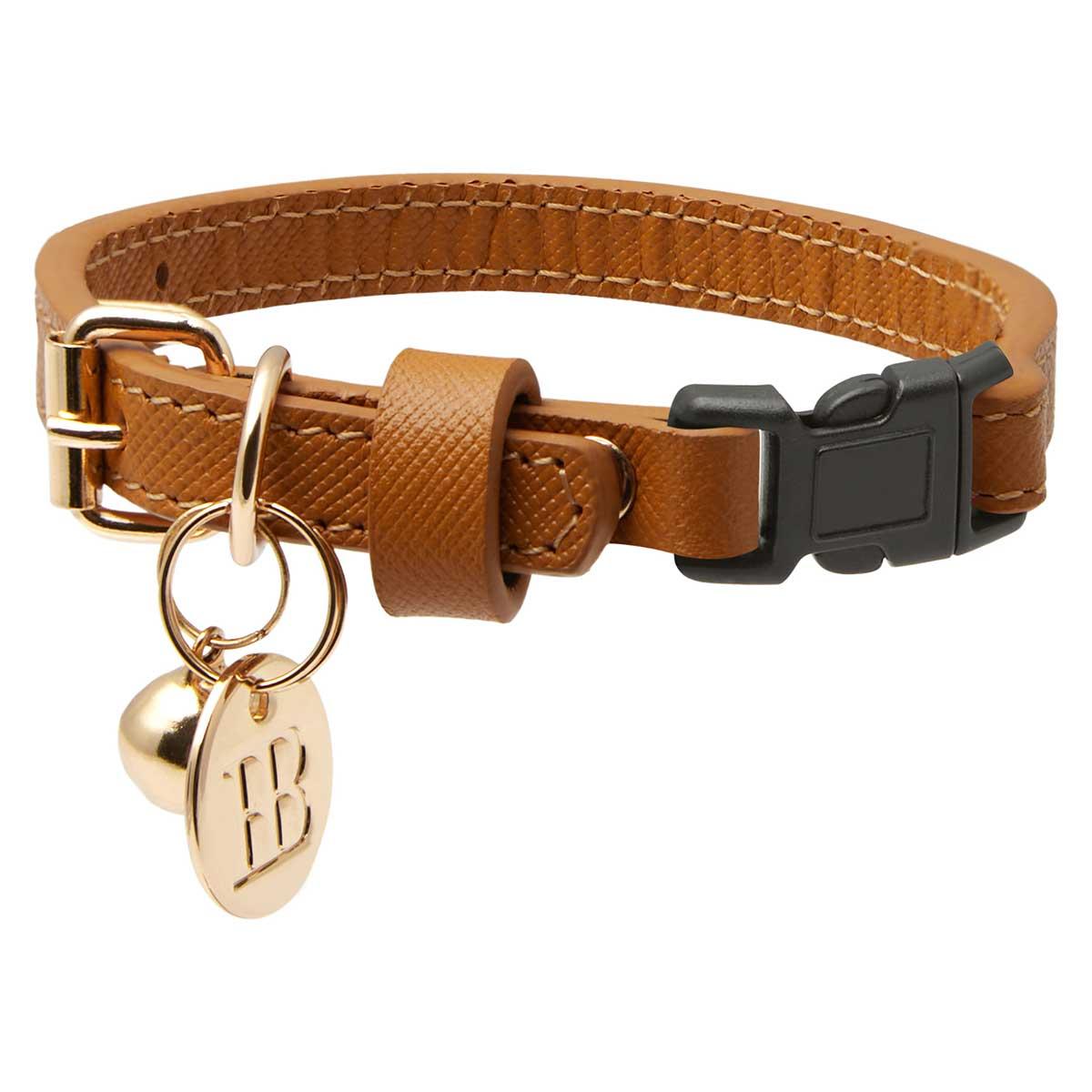 Buddy & Belle Leather Cat Collar - Caramel