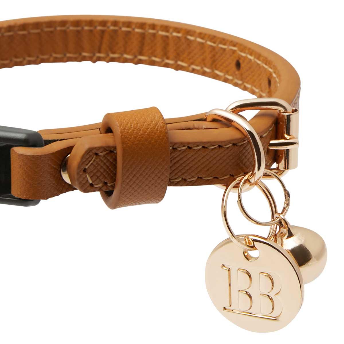 Buddy & Belle Leather Cat Collar - Caramel