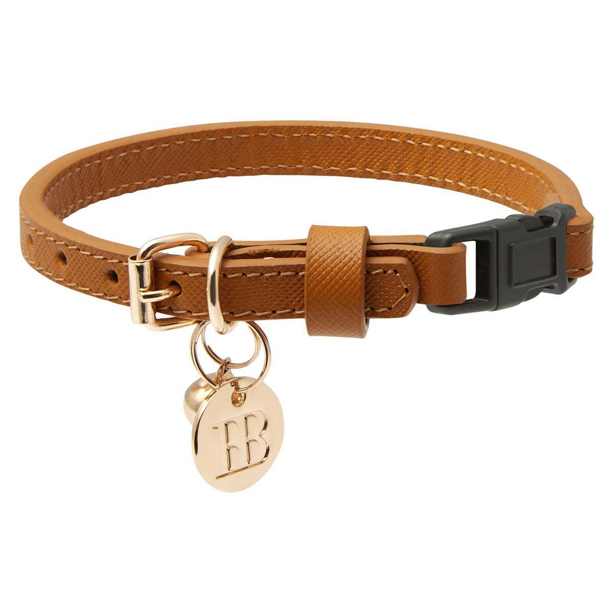 Buddy & Belle Leather Cat Collar - Caramel