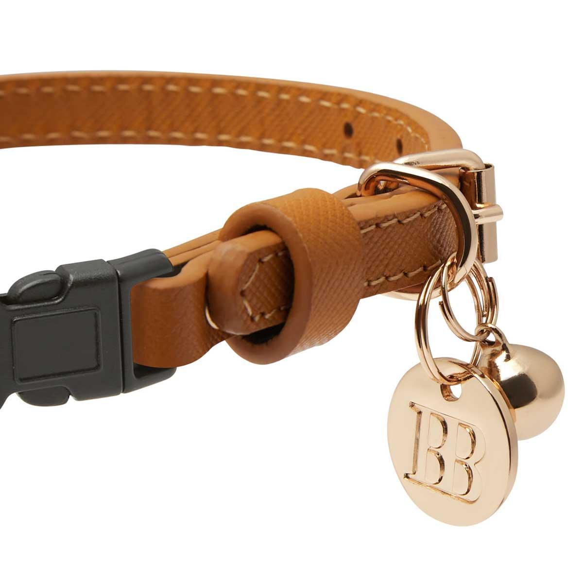 Buddy & Belle Leather Cat Collar - Caramel