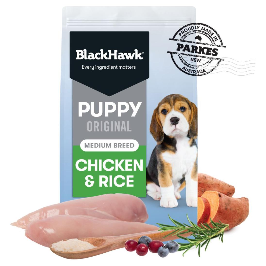 Black Hawk Puppy Medium Breed Chicken & Rice Dry Dog food