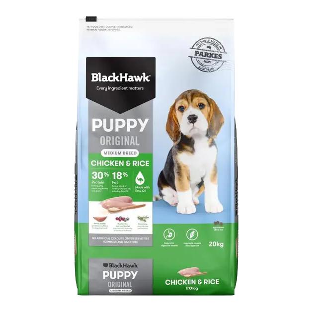 Black Hawk Puppy Medium Breed Chicken & Rice Dry Dog food